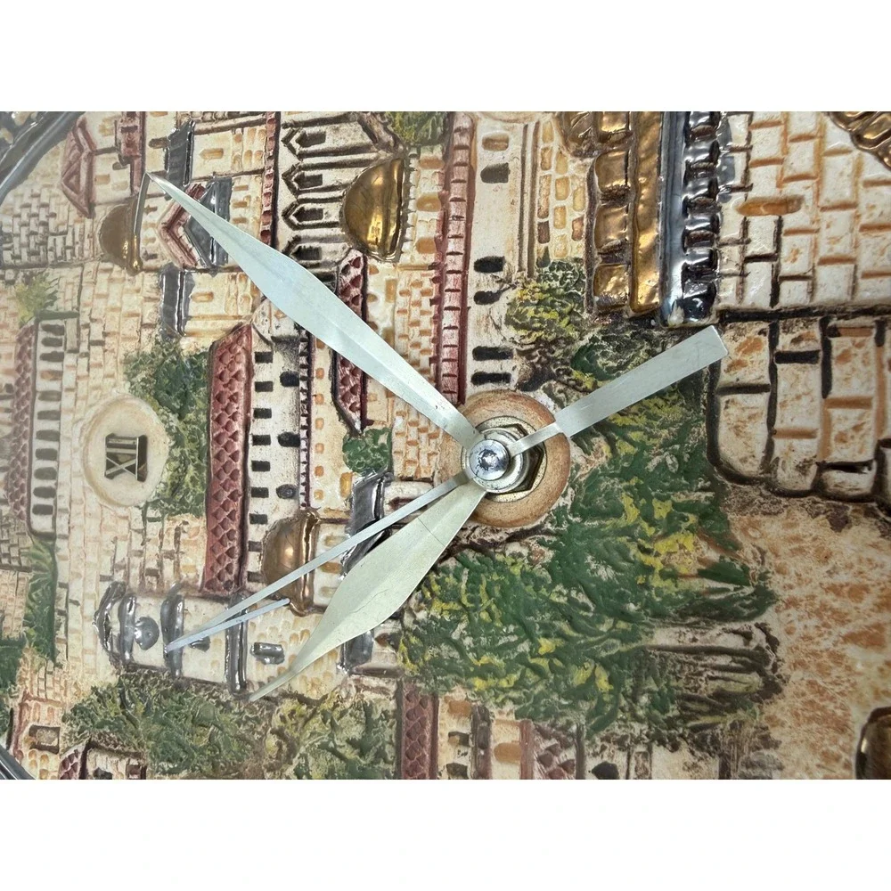 Jerusalem Old City‎ 3D Relief Oval Wall Clock Quartz Movement Home Decor 11.5in